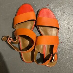 Orange Franco Sarto Leather Sandals- size 7